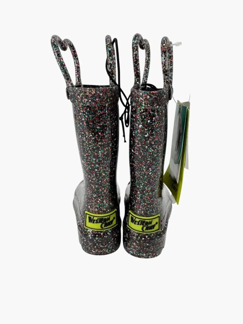 NEW Western Chief Toddler Girls' Abby Glitter Rain Boots - Black - Size 5T